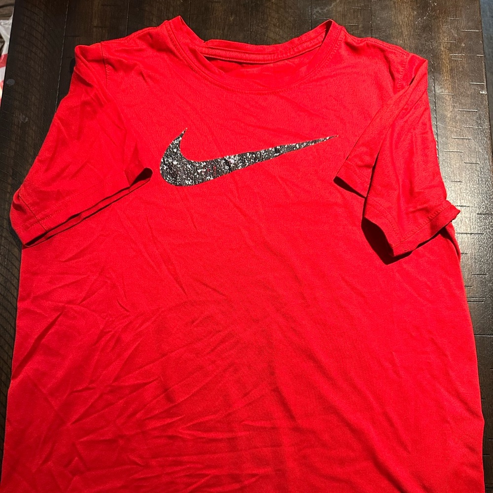 boys, Nike, medium red shirt